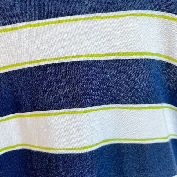 Women's SO Racerback Tank Top | Navy & White Stripe | Size Medium | 100% Cotton - Picture 6 of 7